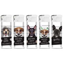 High Fire Refillable Piezo Lighters (1 display 50 lighters) Dogs Graphics